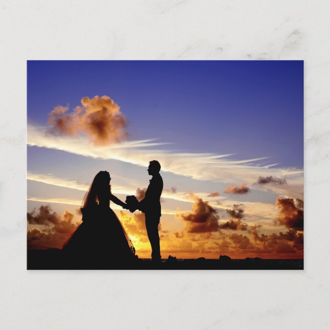 Postal Pareja Boda Sunset (Anverso)