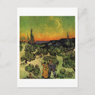 Postal Pareja Caminando Crescent Moon, Bella Artes Van Go