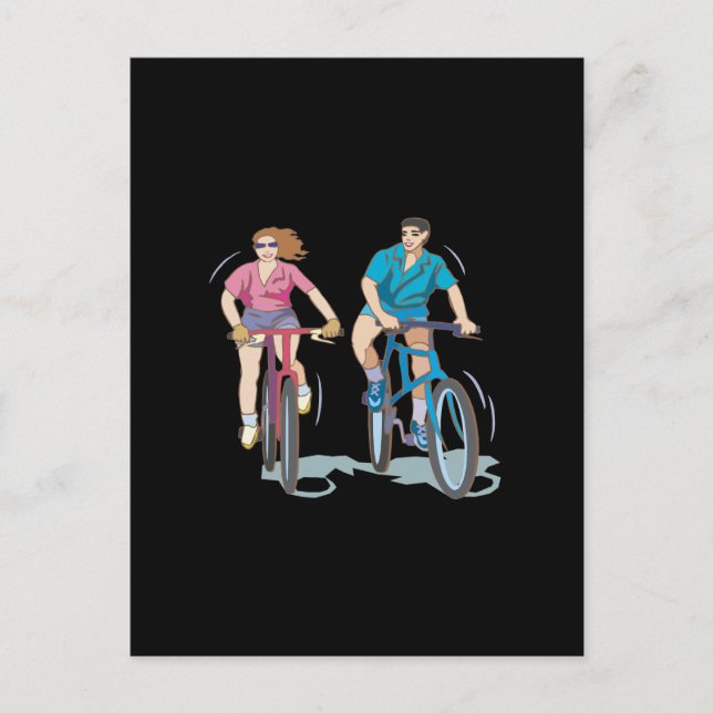 Postal Pareja ciclista (Anverso)