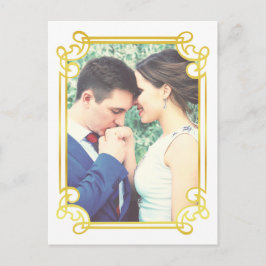 Postal Pareja comprometida con marco vertical