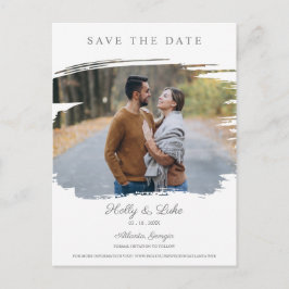 Postal Pareja comprometida y pincel simulado para guardar