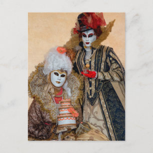 Postal Pareja con disfraz de Carnaval, Venecia