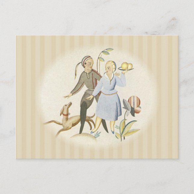 Postal Pareja con perro (Anverso)