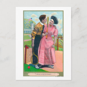 Postal Pareja con Tennis GearMisma antigua chaqueta
