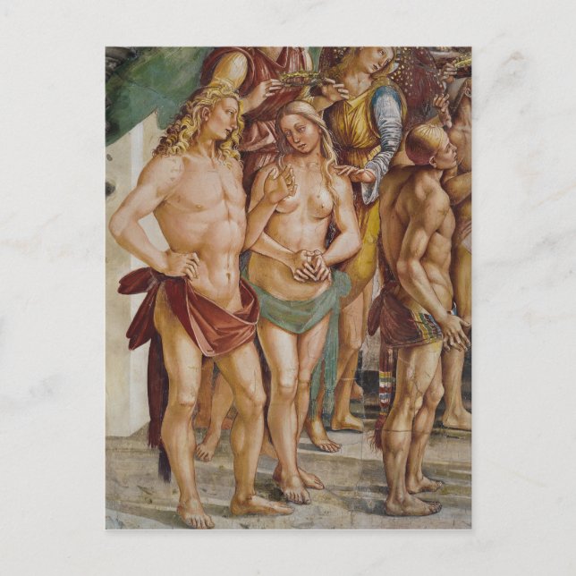 Postal Pareja coronada por un ángel, detalle (Anverso)