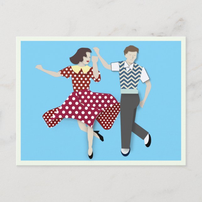 Postal Pareja Dance Swing (Anverso)
