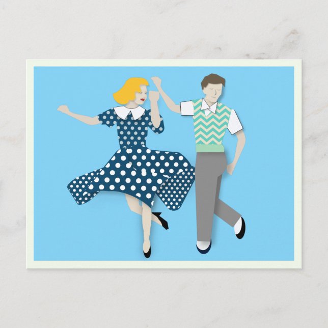 Postal Pareja Dance Swing (Anverso)