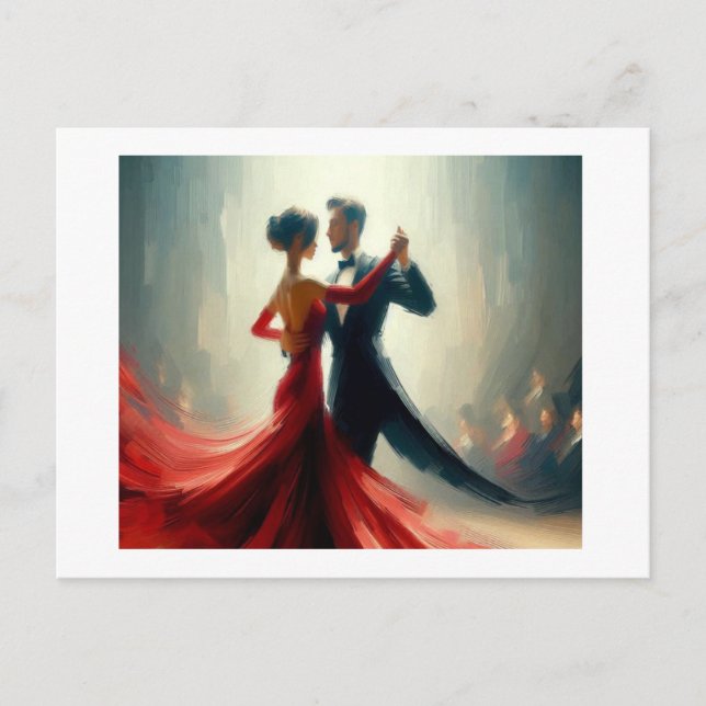 Postal Pareja Dance Waltz, (Anverso)