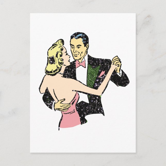 Postal pareja de baile de cosecha (Anverso)