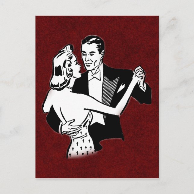 Postal pareja de baile de cosecha (Anverso)