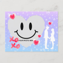 Postal Pareja de Bblegum en globo de globo de cristal de 