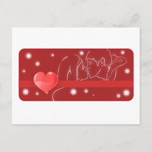 Postal Pareja de Besos/ Amor