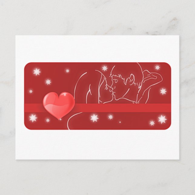 Postal Pareja de Besos/ Amor (Anverso)