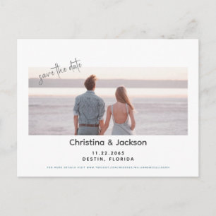 Postal Pareja de Boda en la Playa Foto Save the Date