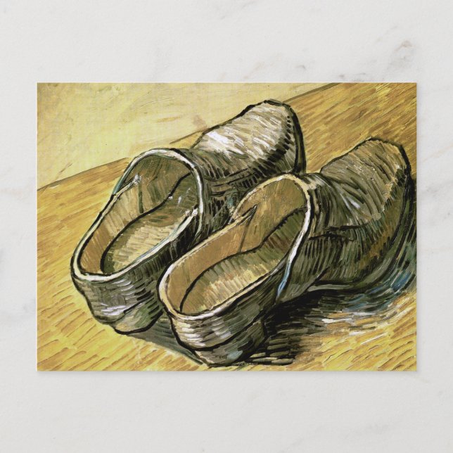 Postal Pareja de Clogs de cuero Van Gogh Bella Artes (Anverso)