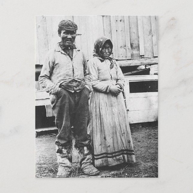 Postal pareja de esquimales (Anverso)