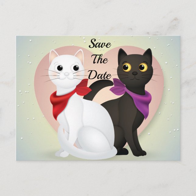 Postal Pareja de gato Personalizado (Anverso)