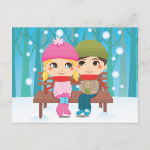 Postal Pareja de invierno