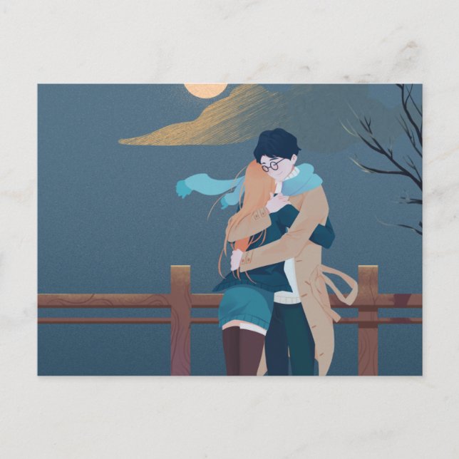 Postal Pareja de invierno (Anverso)