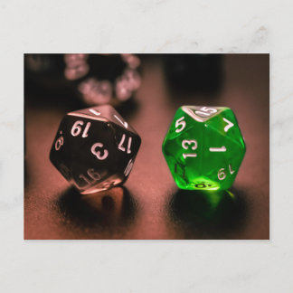 Postal Pareja de los D20 translúcidos