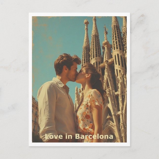 Postal Pareja de Love Barcelona (Anverso)
