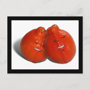 Postal Pareja de mandarinas (¿Naranja, tú también estás e