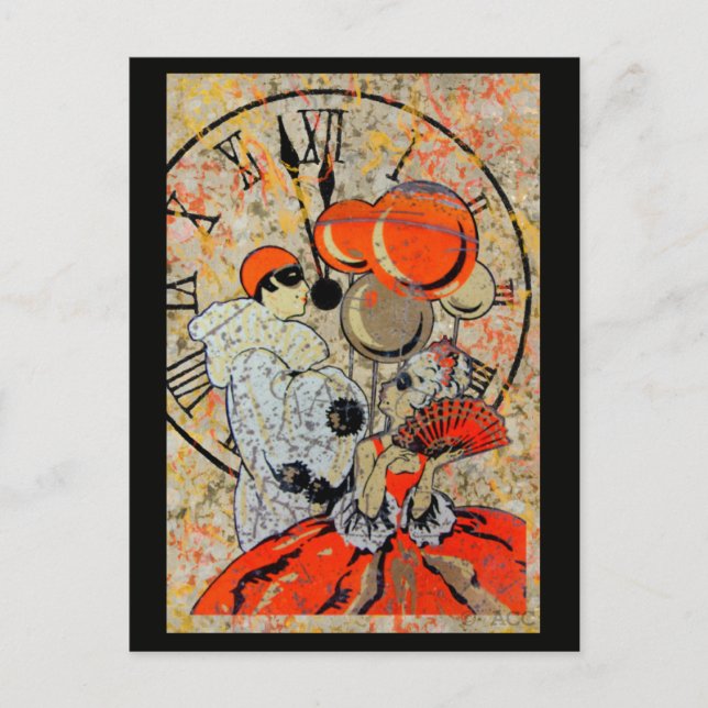 Postal Pareja De Mascaradas De Medianoche (Anverso)