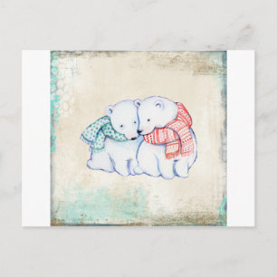 Postal Pareja de osos polares