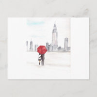 Pareja de paraguas rojo Nueva York cool trendy her