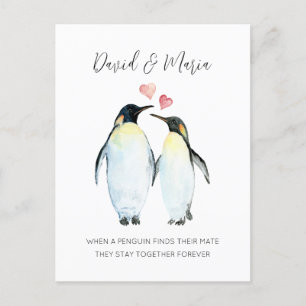 Postal Pareja de Pingüinos Te Ama por Siempre Aniversario