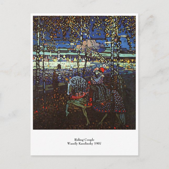Postal Pareja de Riding, Wassily Kandinsky 1907 (Anverso)