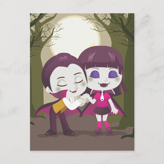 Postal Pareja de vampiros (Anverso)