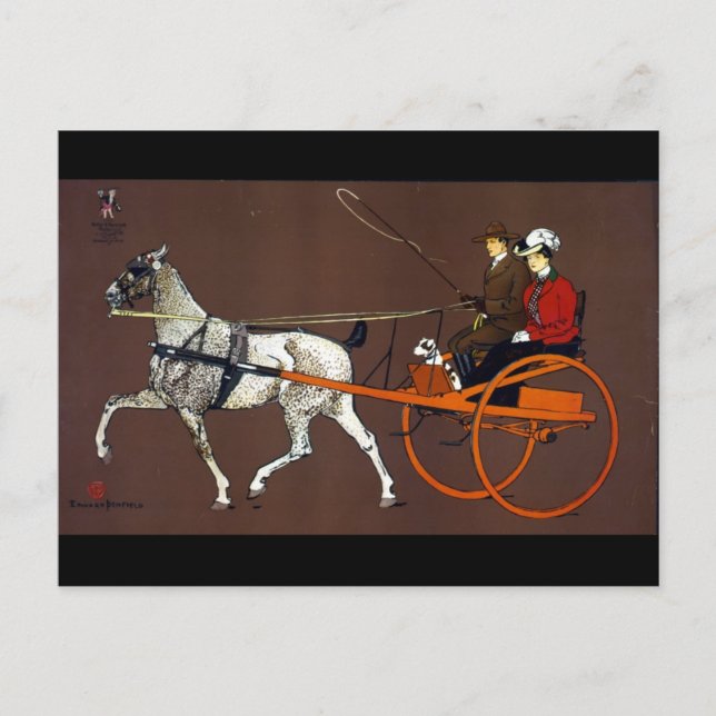 Postal Pareja en un carro que rompe (Anverso)