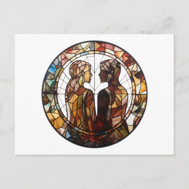 Postal Pareja enamorada (Anverso)