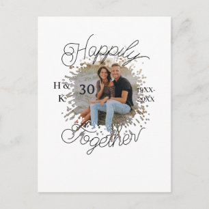Postal pareja FELIZMENTE JUNTOS 30 ANIVERSARIO FOTO AÑO 