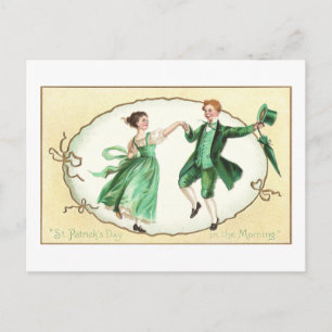 Postal Pareja irlandesa bailando vintage en el Día de San