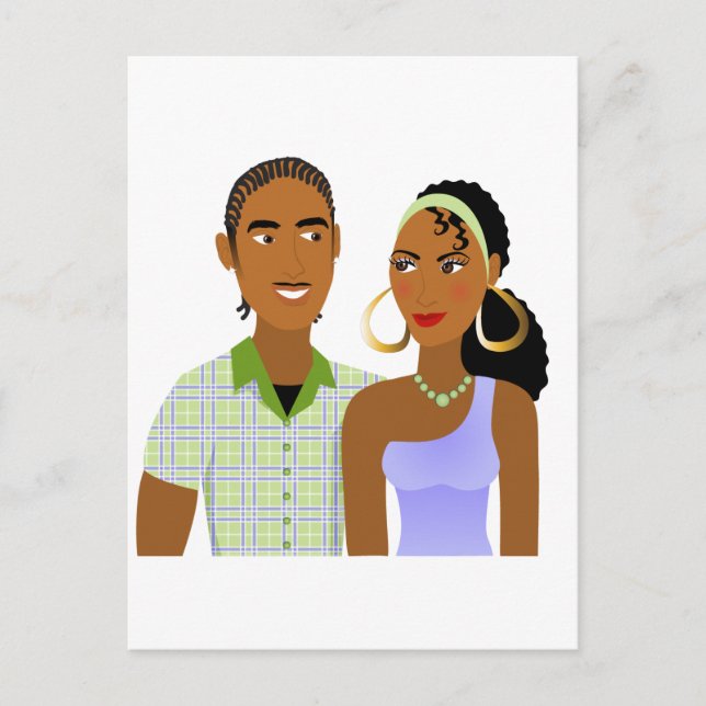 Postal Pareja joven enamorada (Anverso)