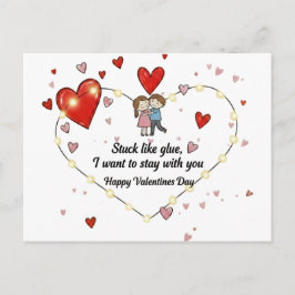 Postal Pareja linda corazones personalizados día de San V