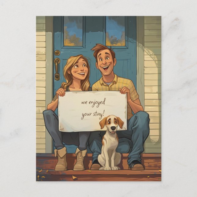 Postal Pareja Linda y el Cachorro (Anverso)