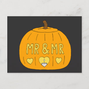 Postal Pareja masculina Halloween Gay Romance