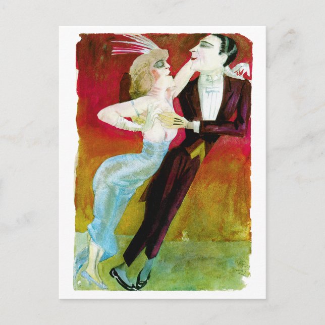 Postal Pareja moderna de baile de Otto Dix (Anverso)