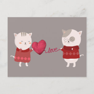 Postal Pareja Personalizado de Cat