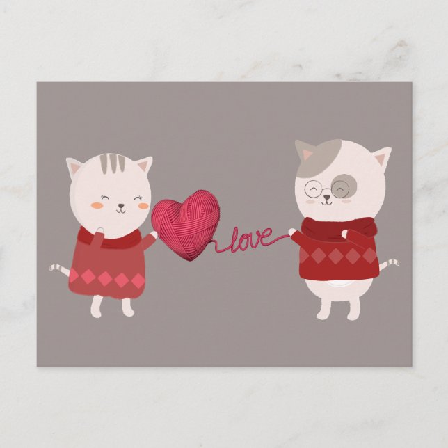 Postal Pareja Personalizado de Cat (Anverso)