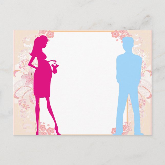 Postal pareja que espera un bebé (Anverso)