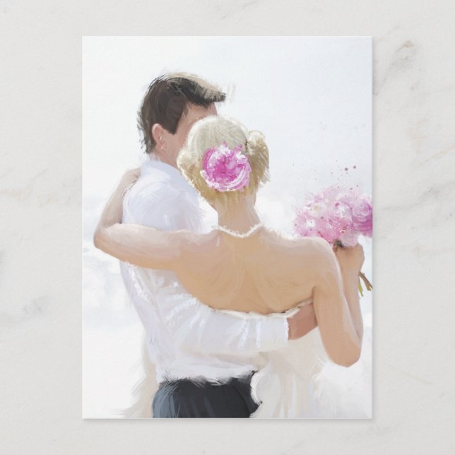 Postal pareja recién casada (Anverso)