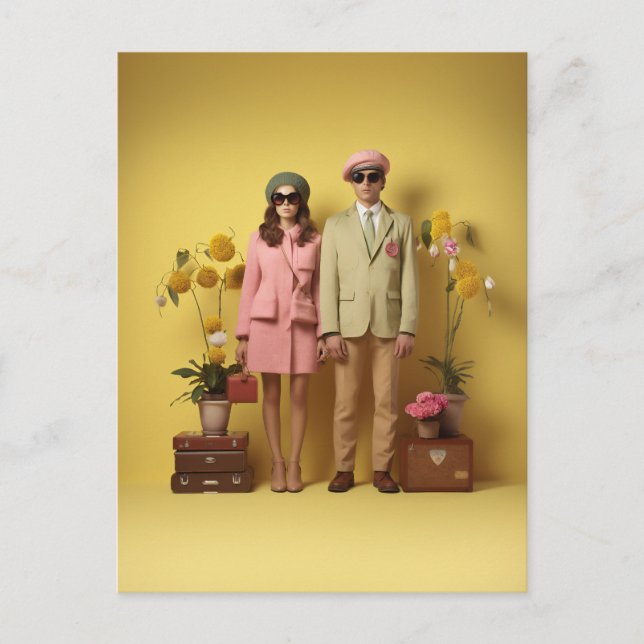 Postal Pareja retro (Anverso)