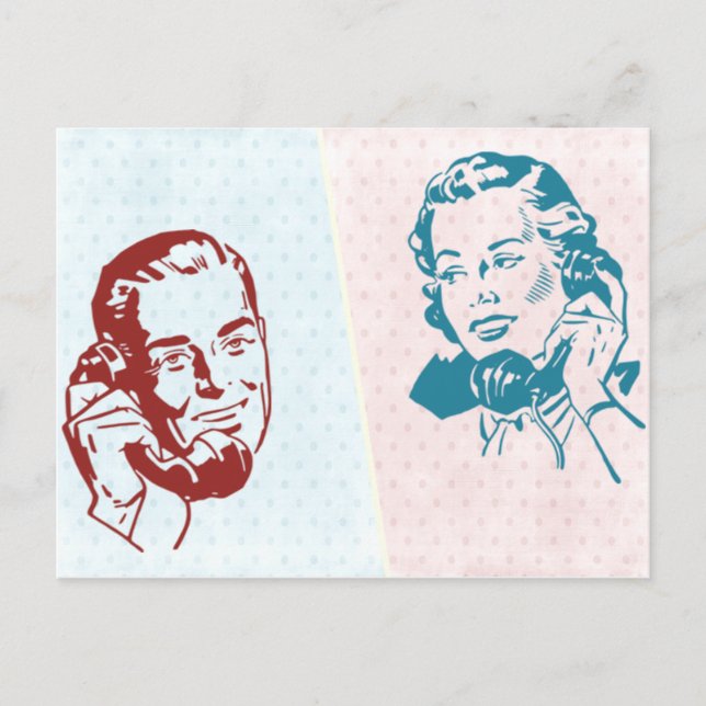 Postal Pareja retro (Anverso)