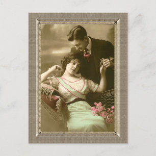 Postal Pareja romántica - ama la devoción