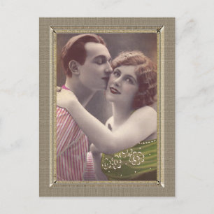 Postal Pareja romántica - besos dulces