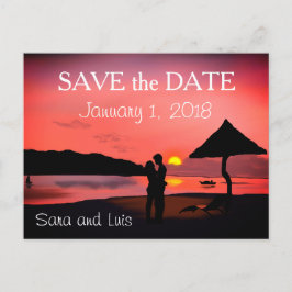 Postal Pareja romántica en la playa en ZSunset Guardar la